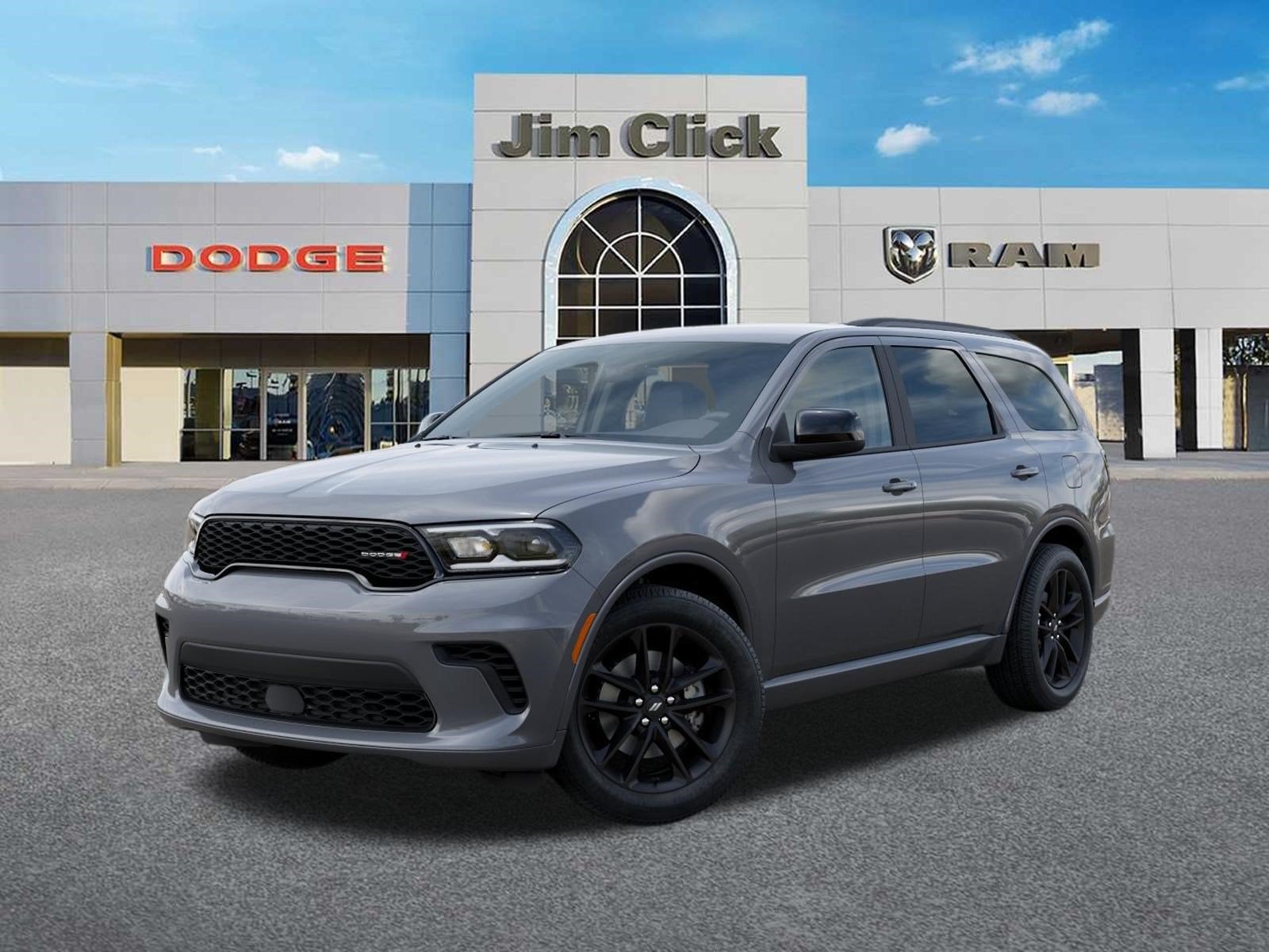 2026 Dodge Durango GT in Destroyer Gray Clear-Coat Exterior Paint — front three-quarter view