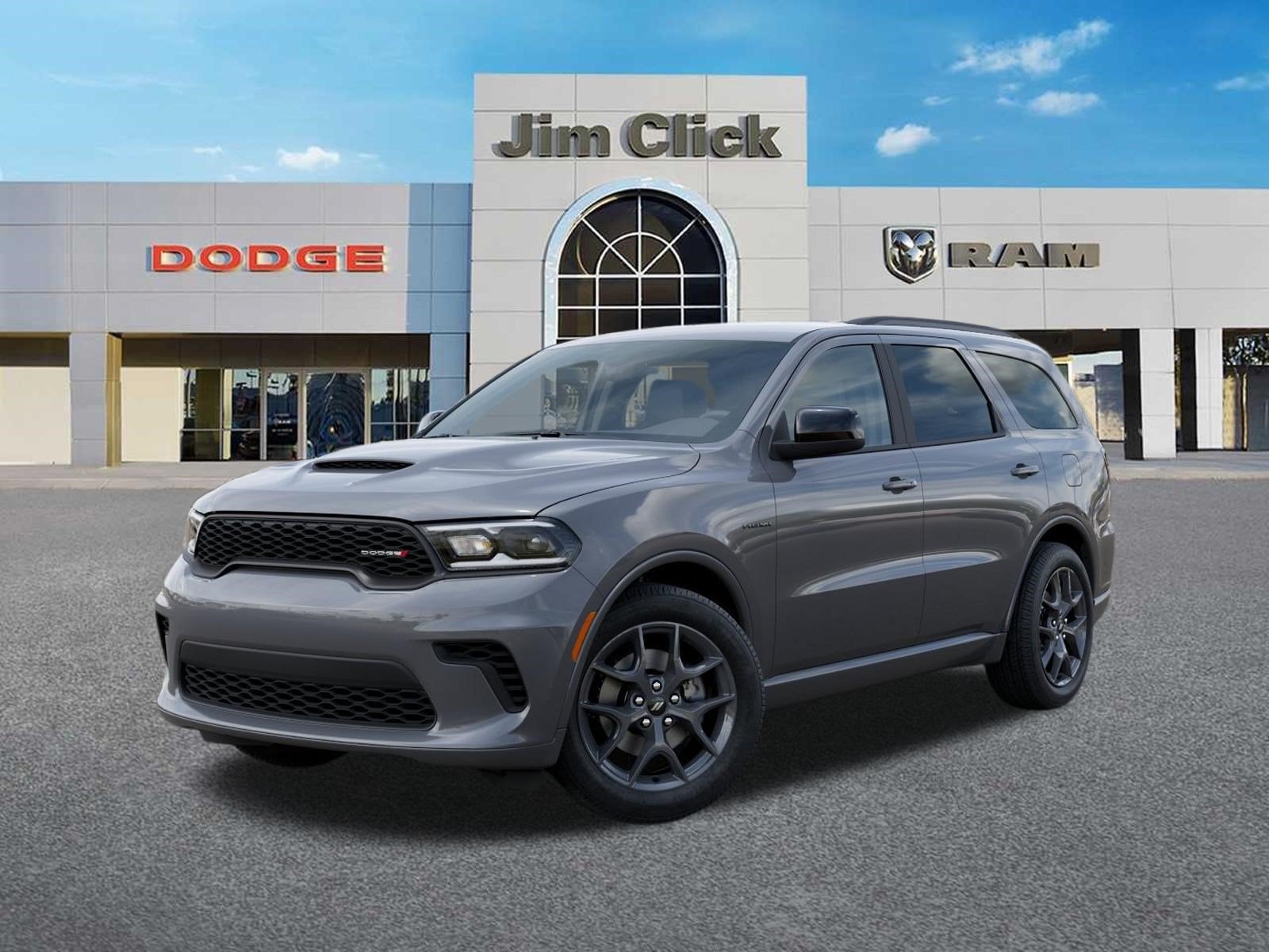 2026 Dodge Durango GT HEMI V8 in Destroyer Gray Clear-Coat Exterior Paint — front three-quarter view