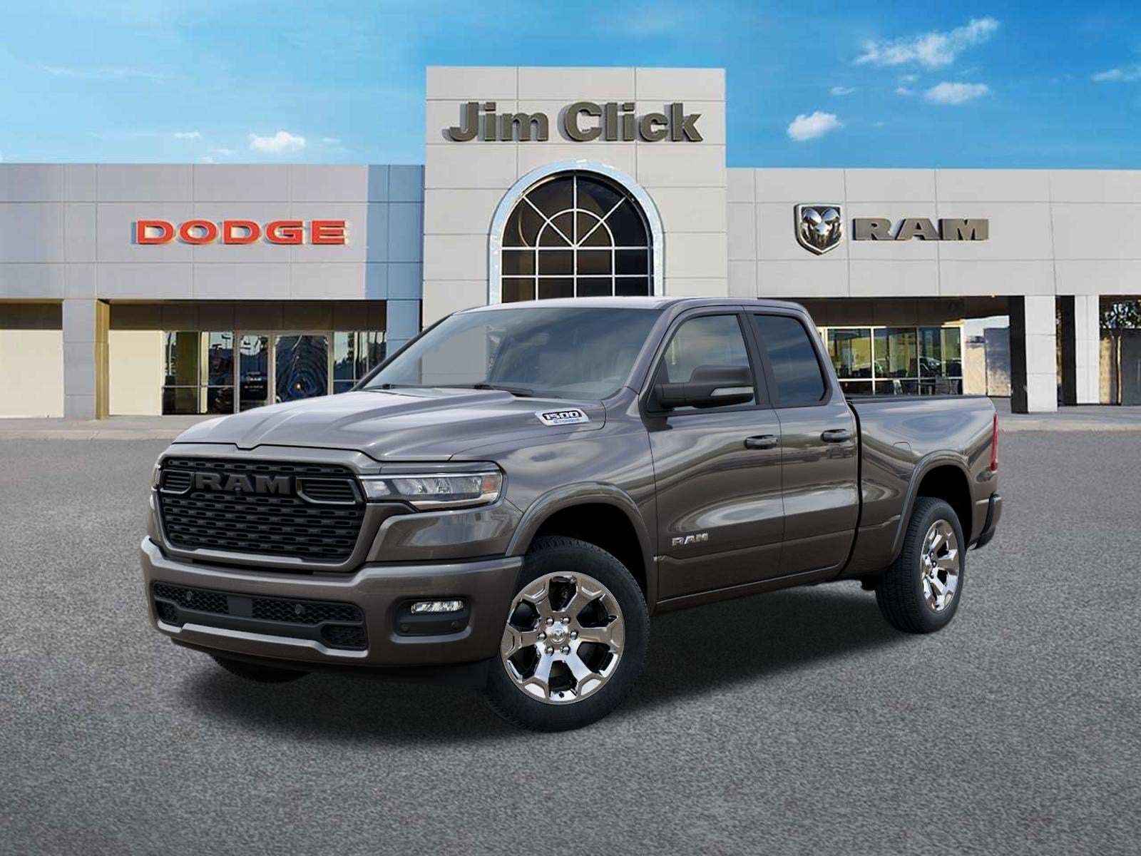 2026 RAM 1500 Big Horn in Granite Crystal Metallic Clear-Coat Exterior Paint — front three-quarter view
