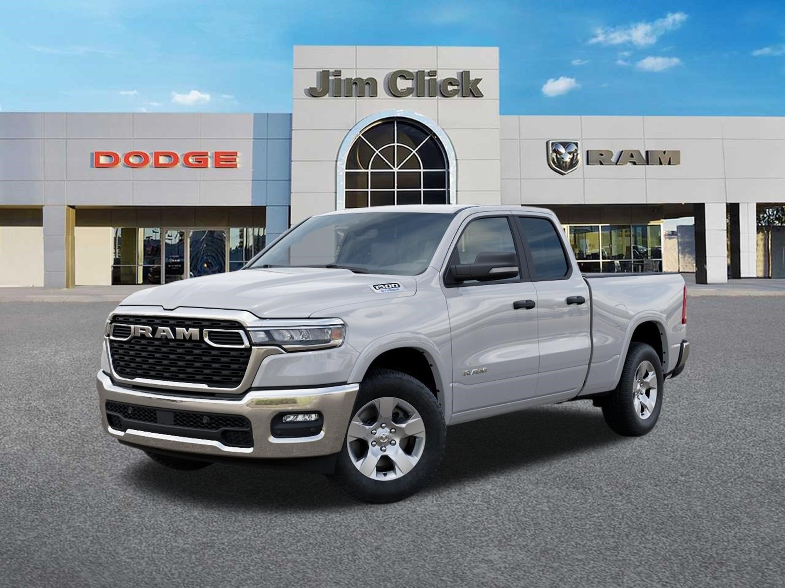 2026 RAM 1500 Big Horn in Bright White Clear-Coat Exterior Paint — front three-quarter view
