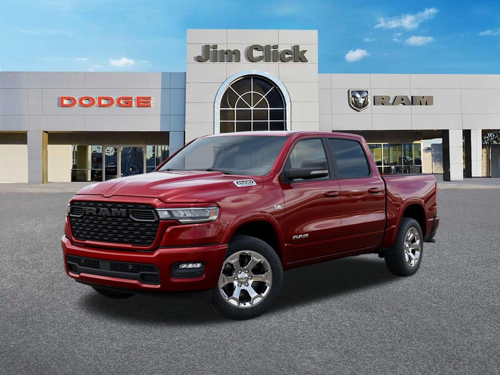 2026 RAM 1500 Big Horn in Molten Red Pearl-Coat Exterior Paint — front three-quarter view