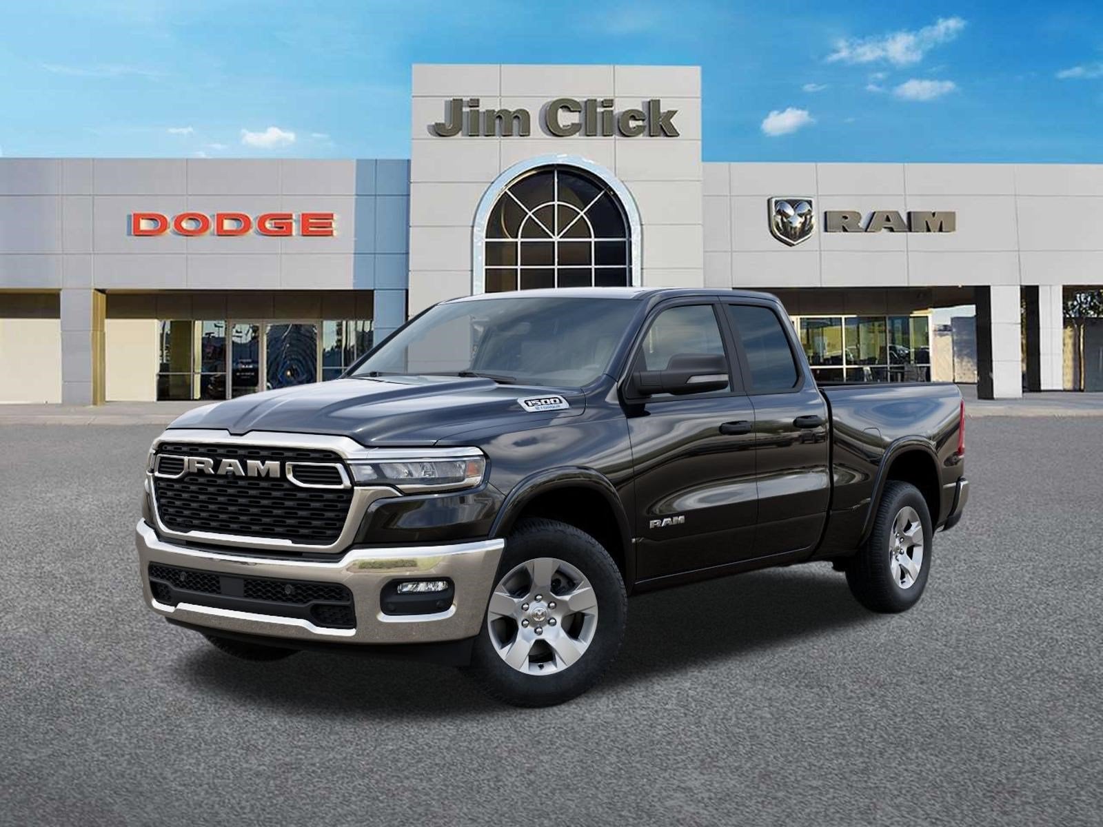 2026 RAM 1500 Big Horn in Diamond Black Crystal Pearl-Coat Exterior Paint — front three-quarter view