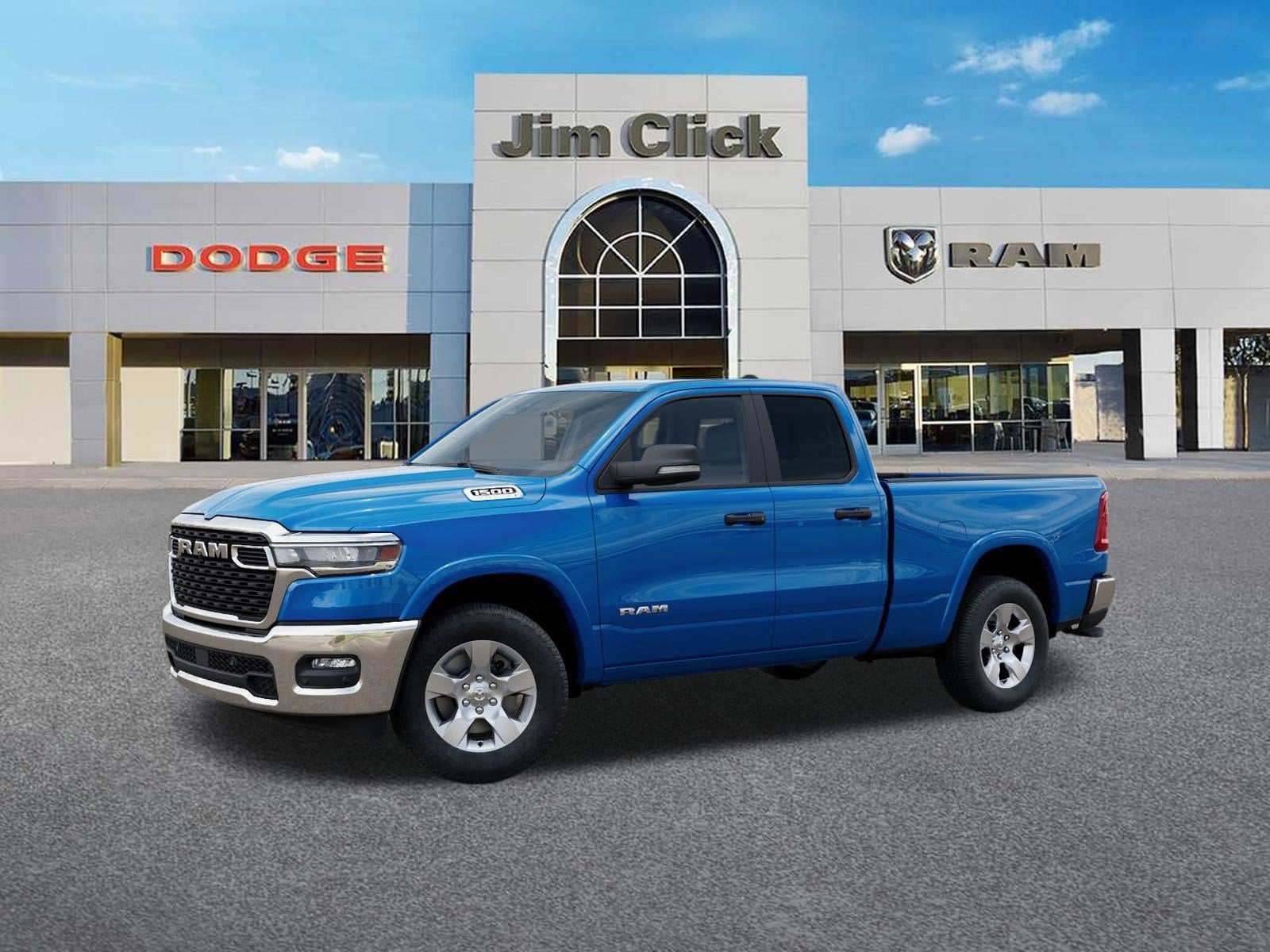 2026 RAM 1500 Big Horn in Hydro Blue Pearl-Coat Exterior Paint — front three-quarter view