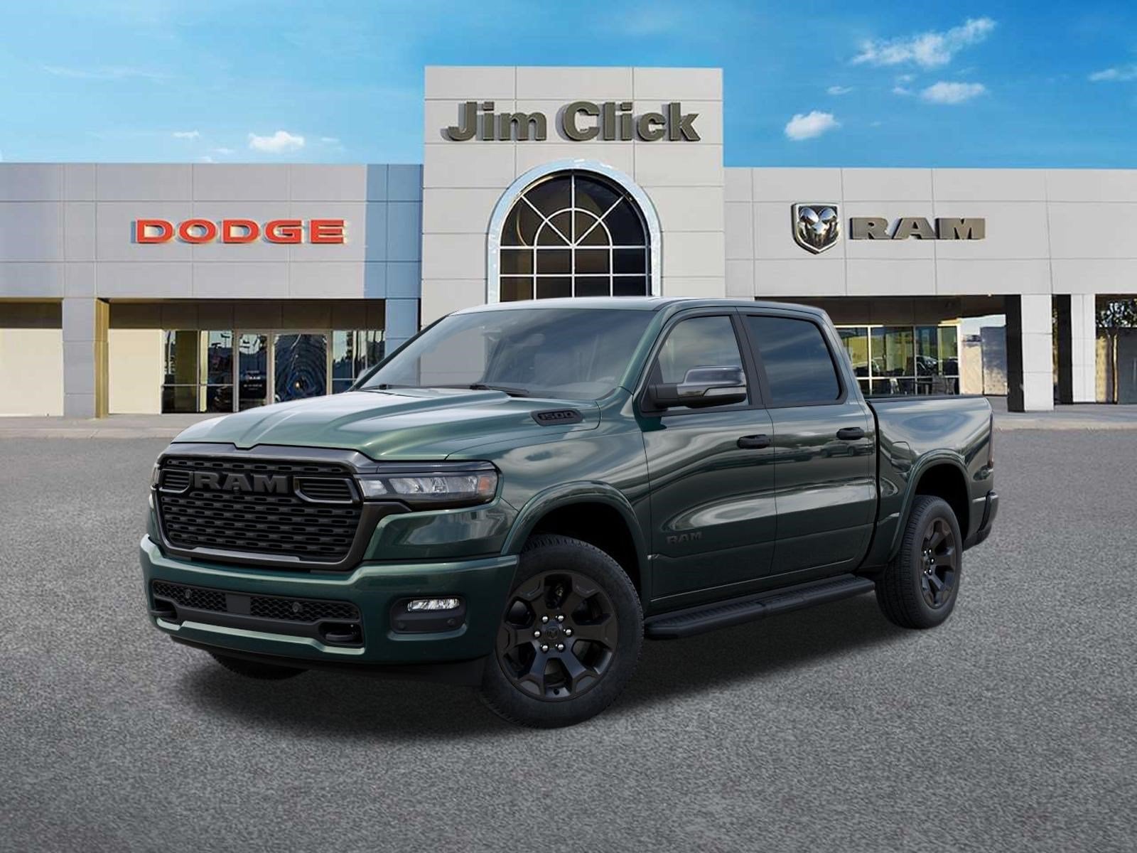 2026 RAM 1500 Big Horn in Serrano-Green Metallic Exterior Paint — front three-quarter view