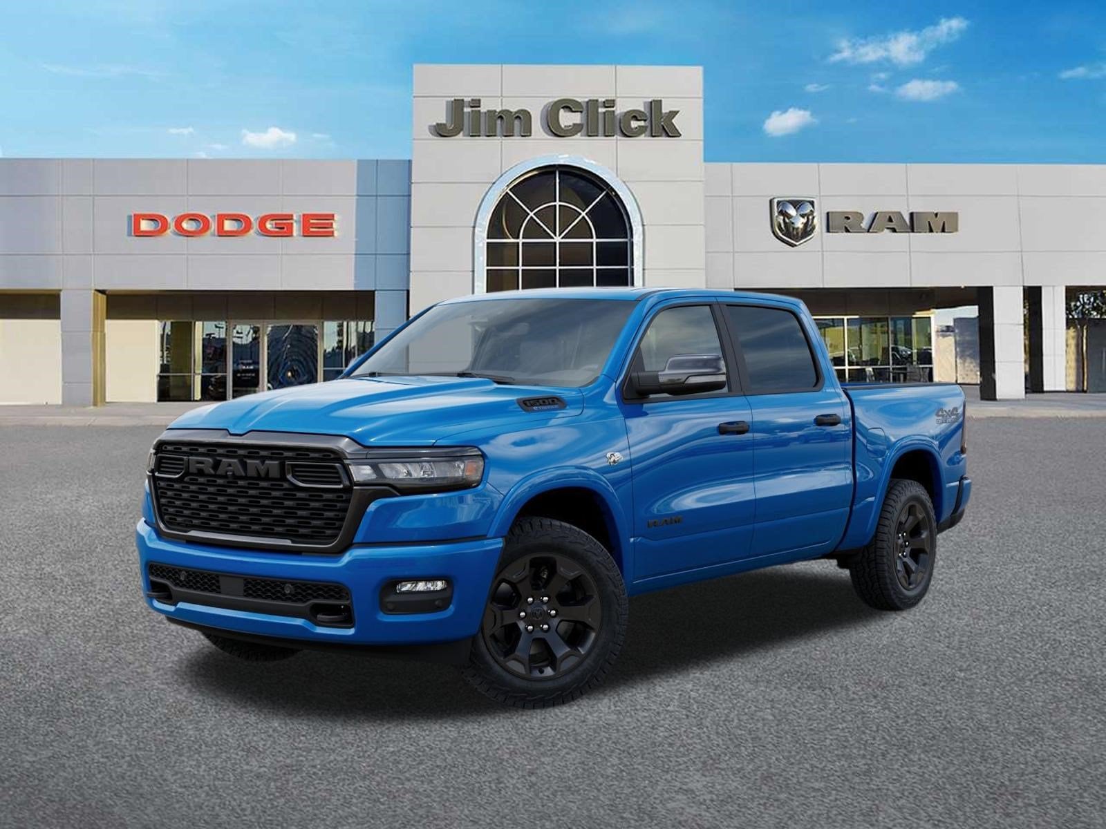 2026 RAM 1500 Big Horn in Hydro Blue Pearl-Coat Exterior Paint — front three-quarter view