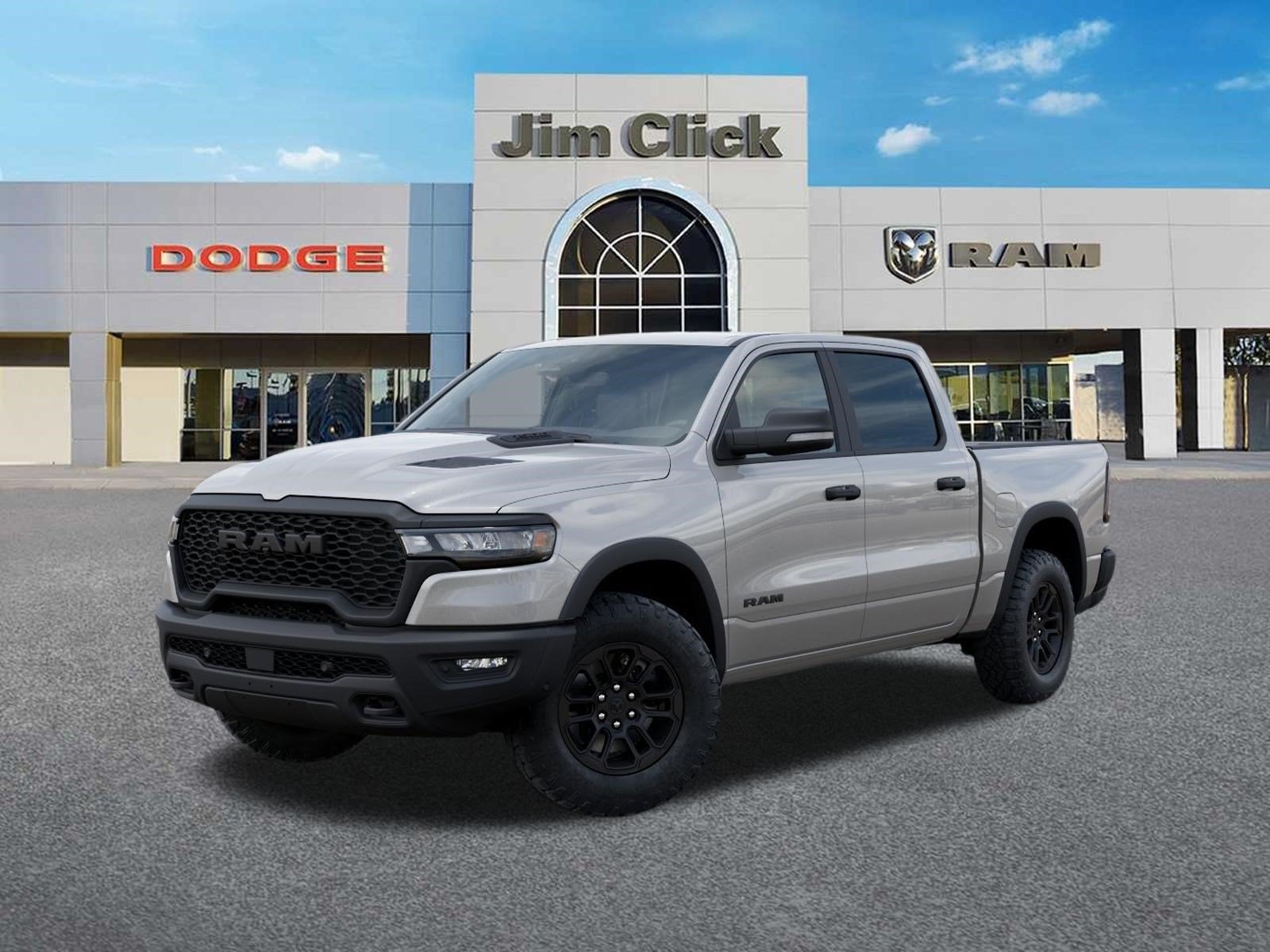 2026 RAM 1500 Rebel in Silver Zynith Exterior Paint — front three-quarter view