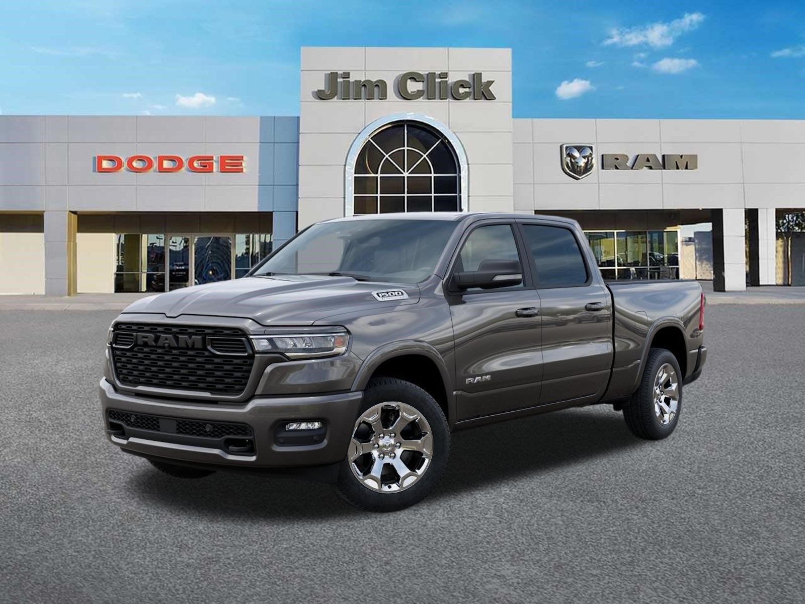 2026 RAM 1500 Big Horn in Granite Crystal Metallic Clear-Coat Exterior Paint — front three-quarter view