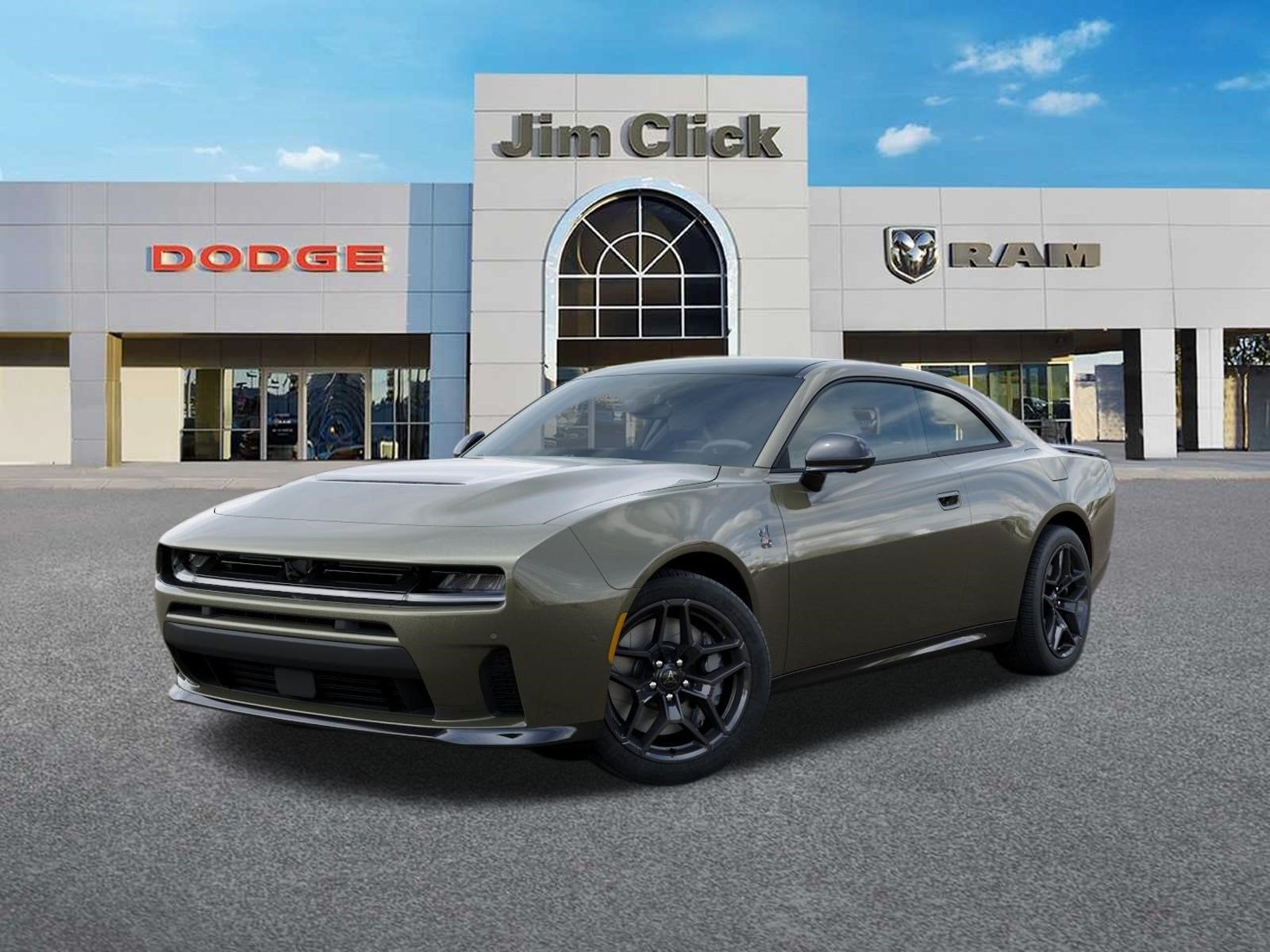 2026 Dodge Charger Scat Pack Plus in Green Machine Exterior Paint — front three-quarter view