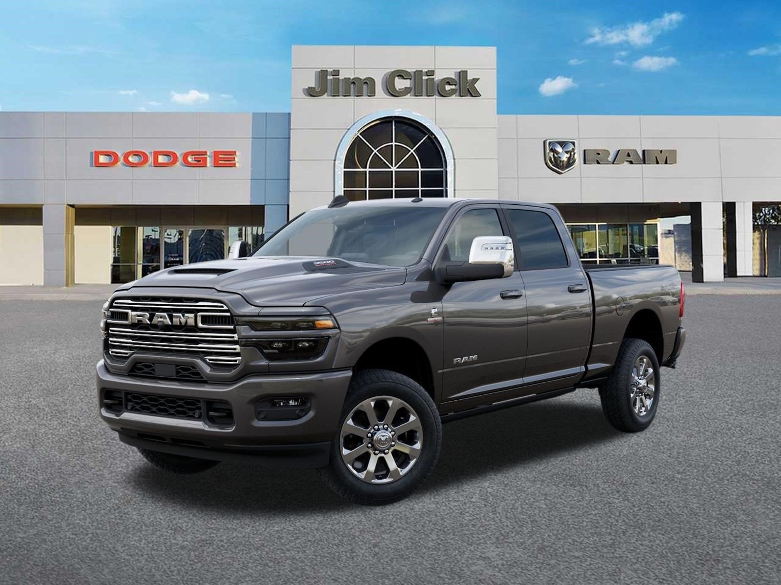 2026 RAM 3500 Laramie in Granite Crystal Metallic Clear-Coat Exterior Paint — front three-quarter view