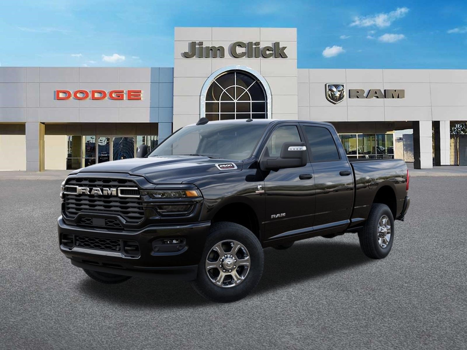 2026 RAM 2500 Big Horn in Diamond Black Crystal Pearl-Coat Exterior Paint — front three-quarter view