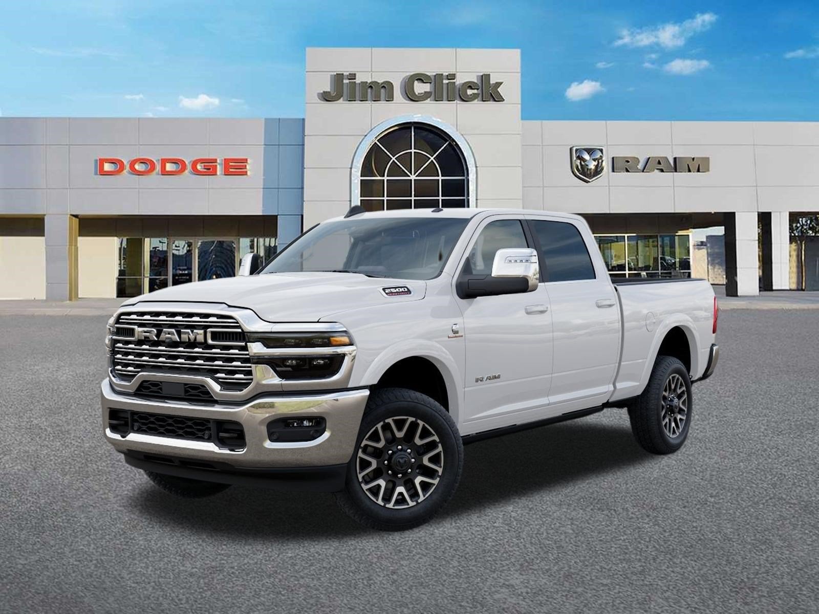 2026 RAM 2500 Longhorn in Bright White Clear-Coat Exterior Paint — front three-quarter view