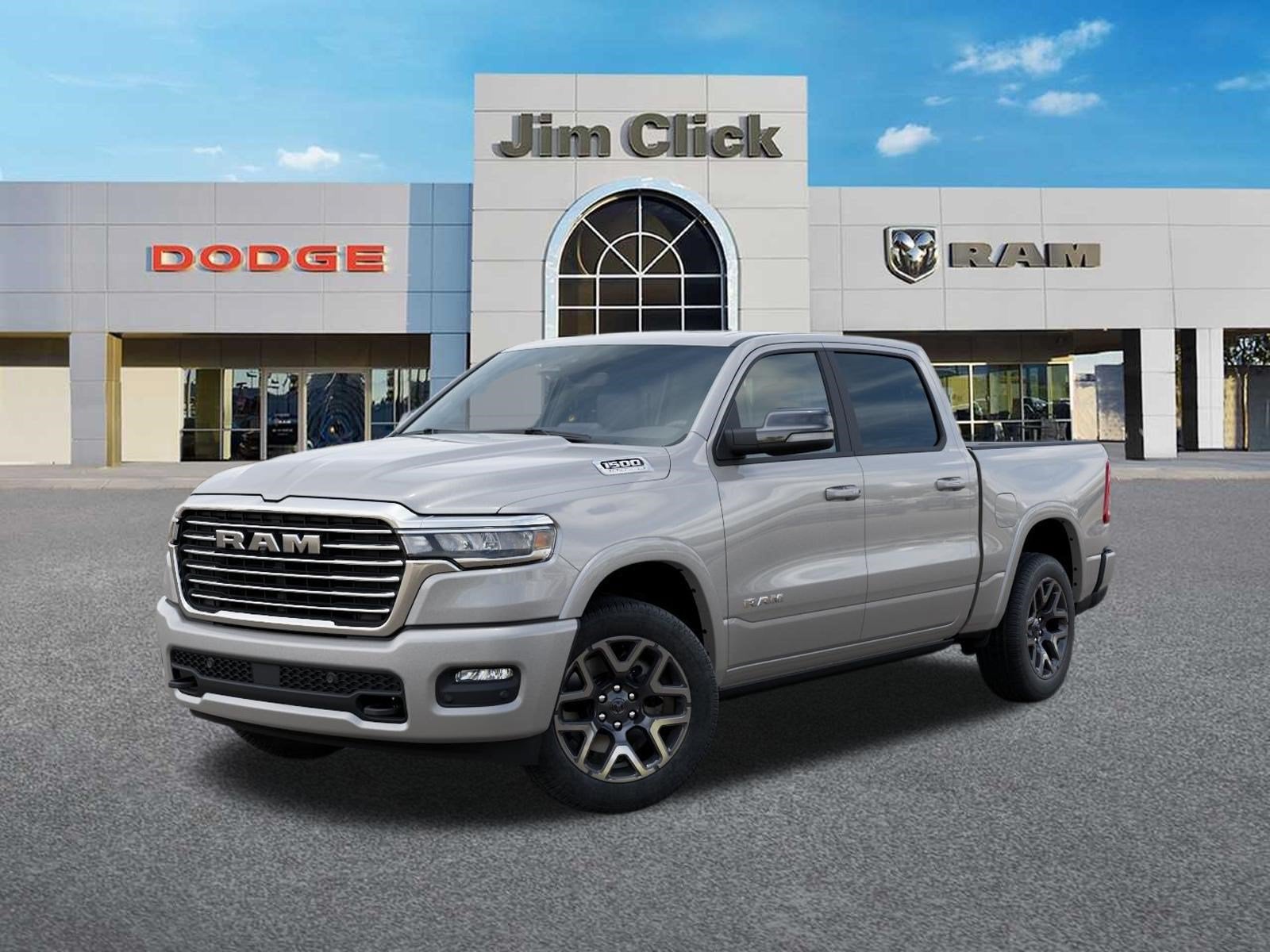 2026 RAM 1500 Laramie in Silver Zynith Exterior Paint — front three-quarter view