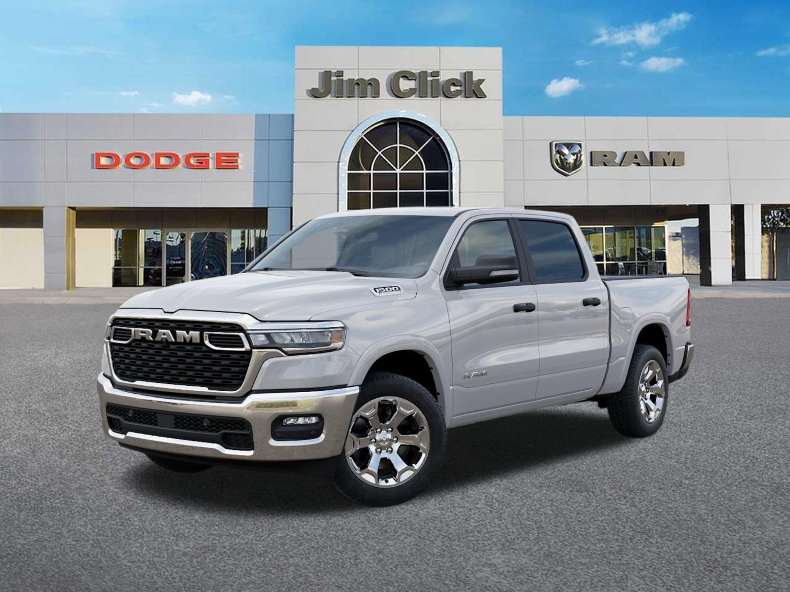 2026 RAM 1500 Big Horn in Bright White Clear-Coat Exterior Paint — front three-quarter view