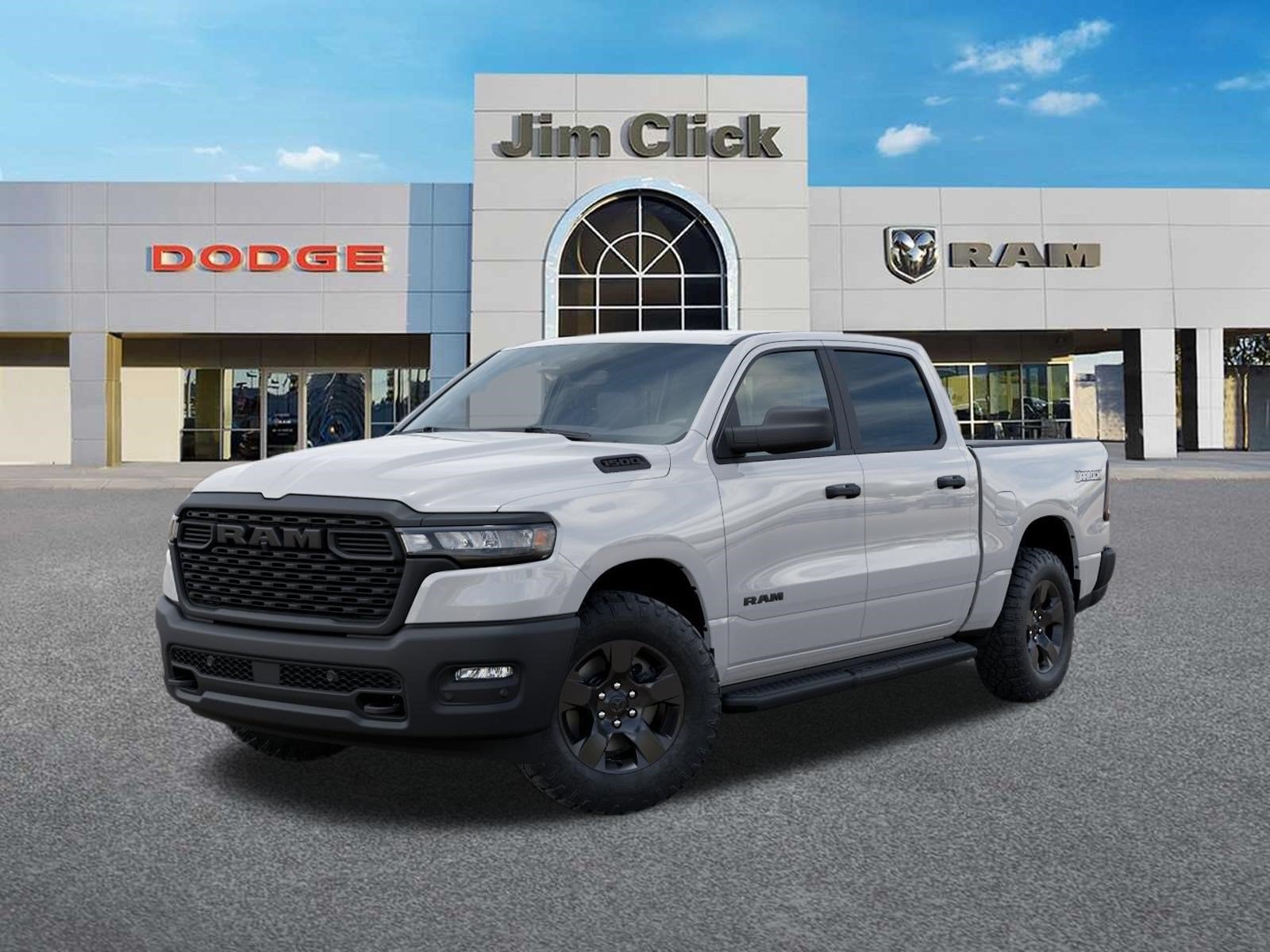 2026 RAM 1500 Warlock in Bright White Clear-Coat Exterior Paint — front three-quarter view