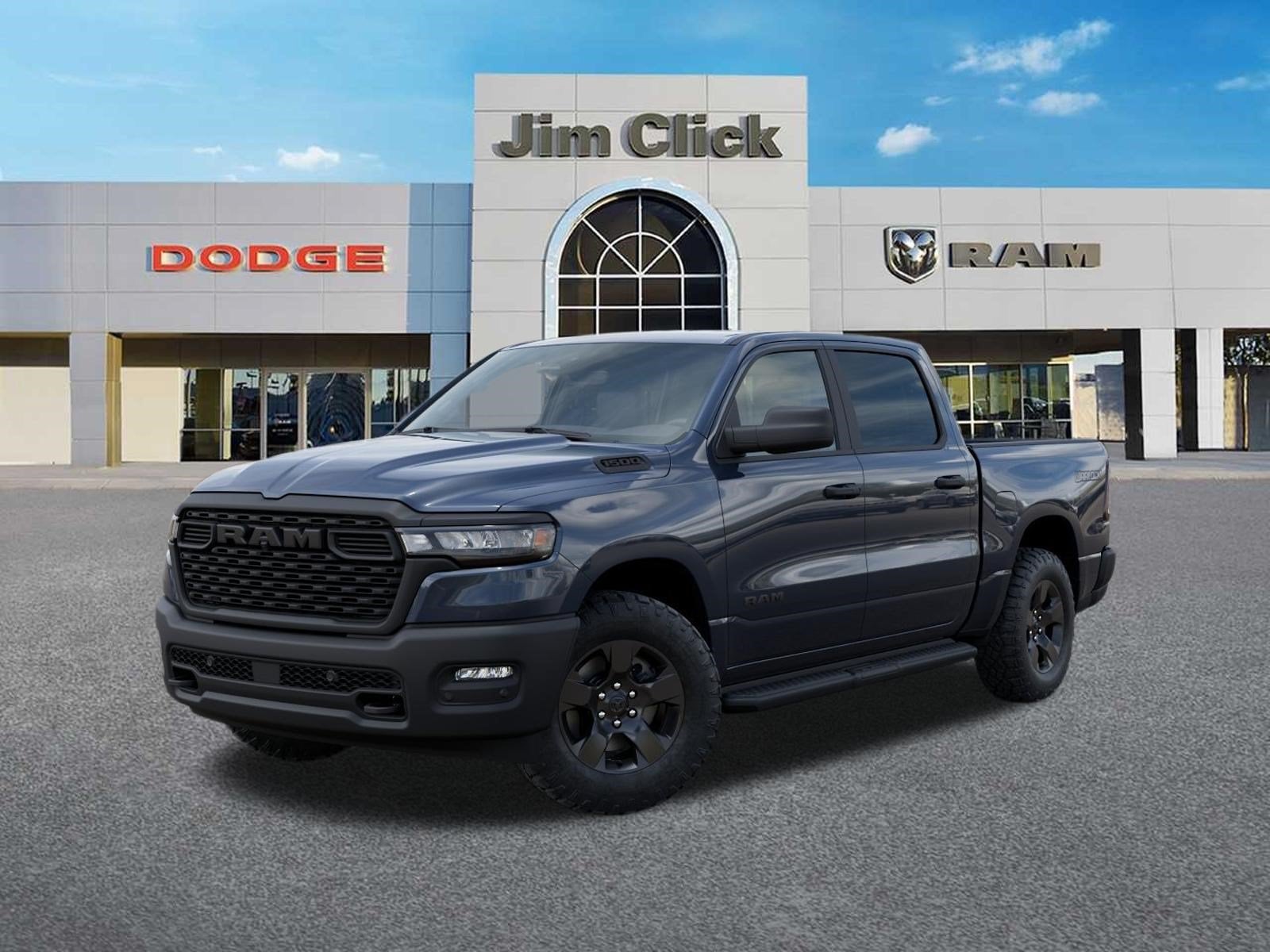 2026 RAM 1500 Warlock in Forged Blue Metallic Exterior Paint — front three-quarter view